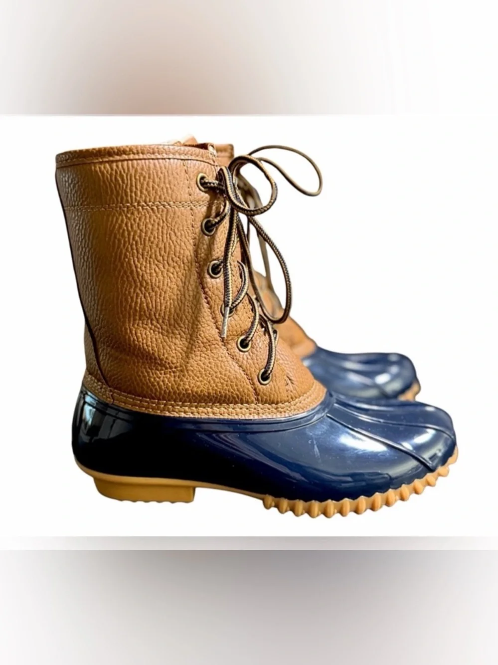 Sporto Ariel Navy Blue Duck Boots Waterproof Rain Snow Size 8M